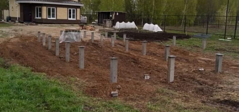 Фундамент на забивных ЖБ сваях